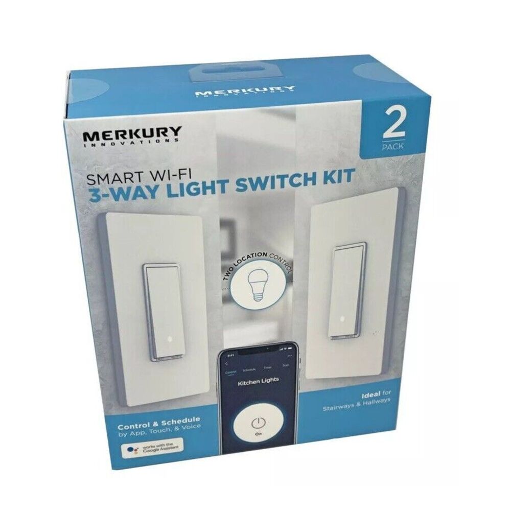Merkury Innovations Smart Wi-Fi 3-Way Light Switch‎ Kit MI-WW112-199W New in Box